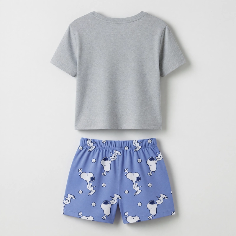 PIJAMA MANGA CORTA MUJER SNOOPY TENNIS GRIS - 4