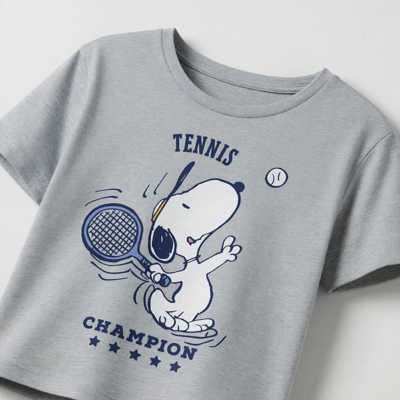 PIJAMA MANGA CORTA MUJER SNOOPY TENNIS GRIS - 5