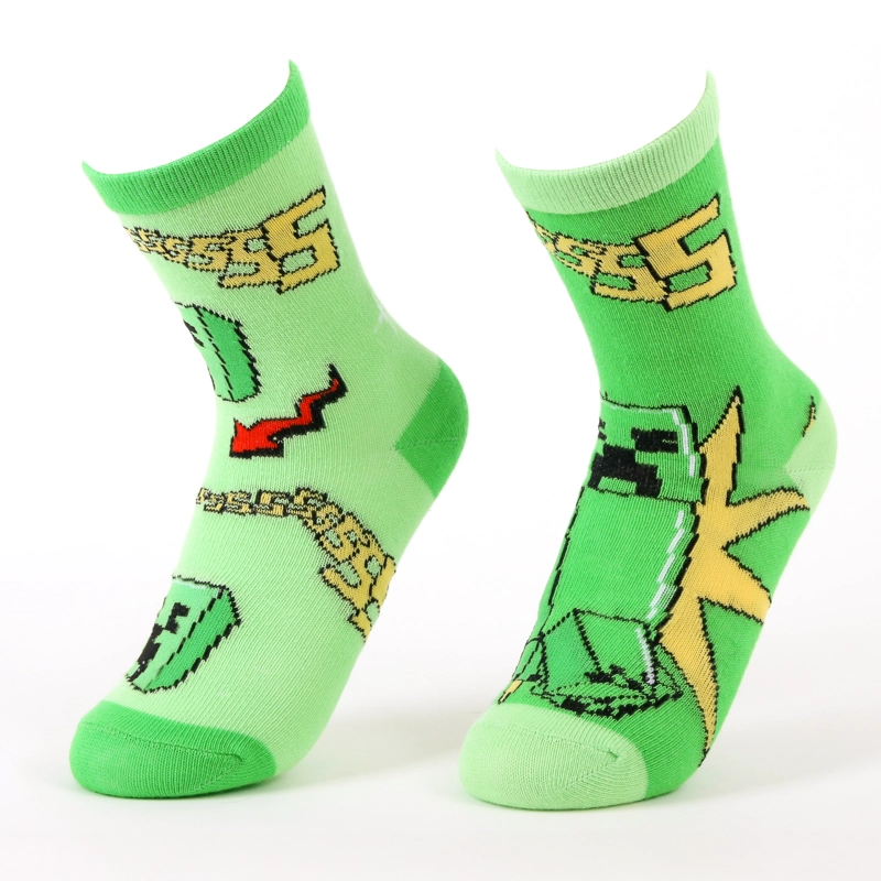 CALCETIN 2P NIÑO MINECRAFT CREEPERS VERDE - 1