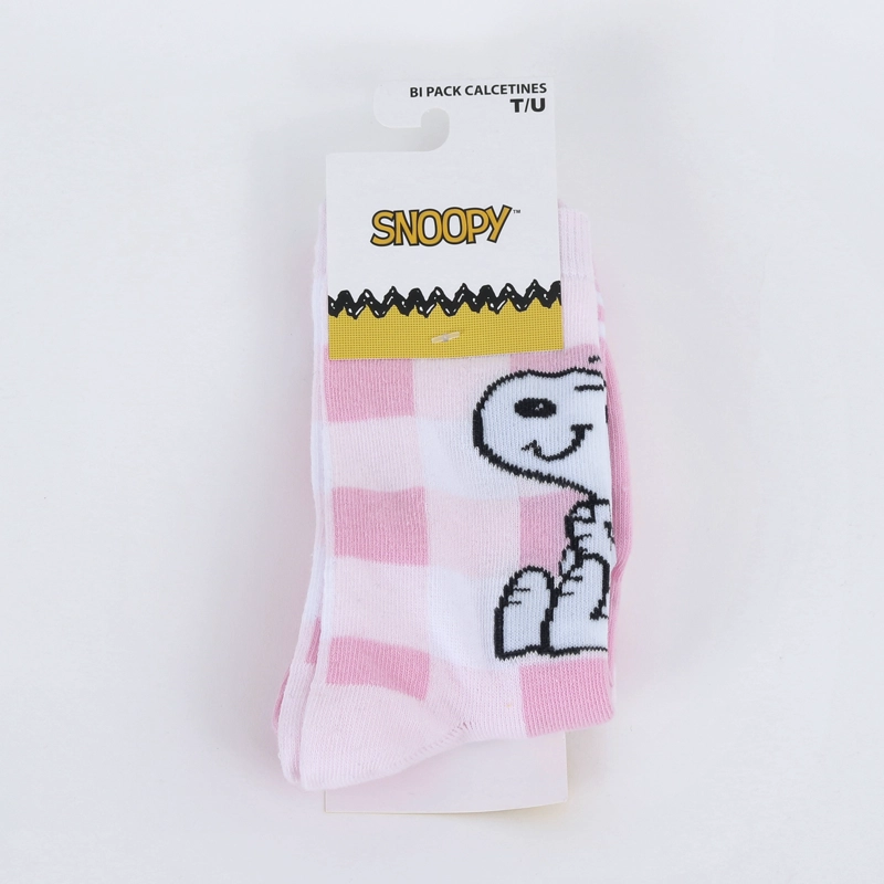 CALCETIN 2P MUJER SNOOPY CUADRILLE ROSADO - 3