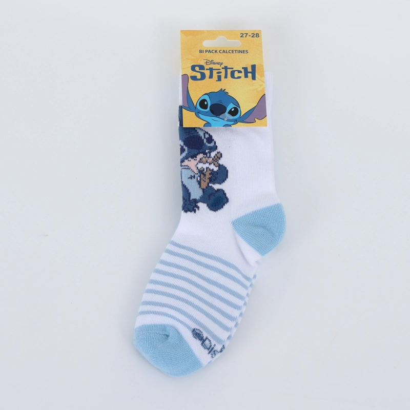 CALCETIN 2P NIÑA LILO & STITCH DISNEY LINEAS CELESTE - 1