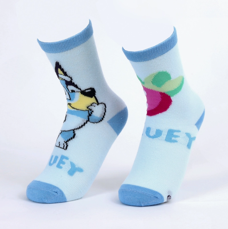 CALCETIN 2P NIÑA BLUEY FRUTILLA CELESTE - 1