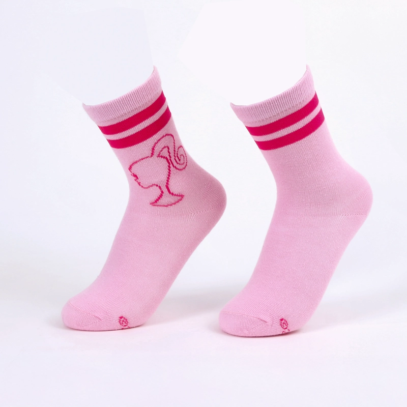 CALCETIN 2P NIÑA BARBIE LOGO ROSADO - 1