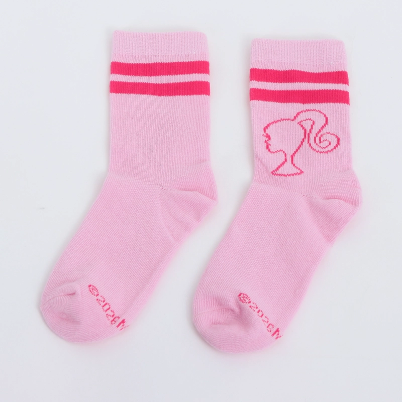 CALCETIN 2P NIÑA BARBIE LOGO ROSADO - 2