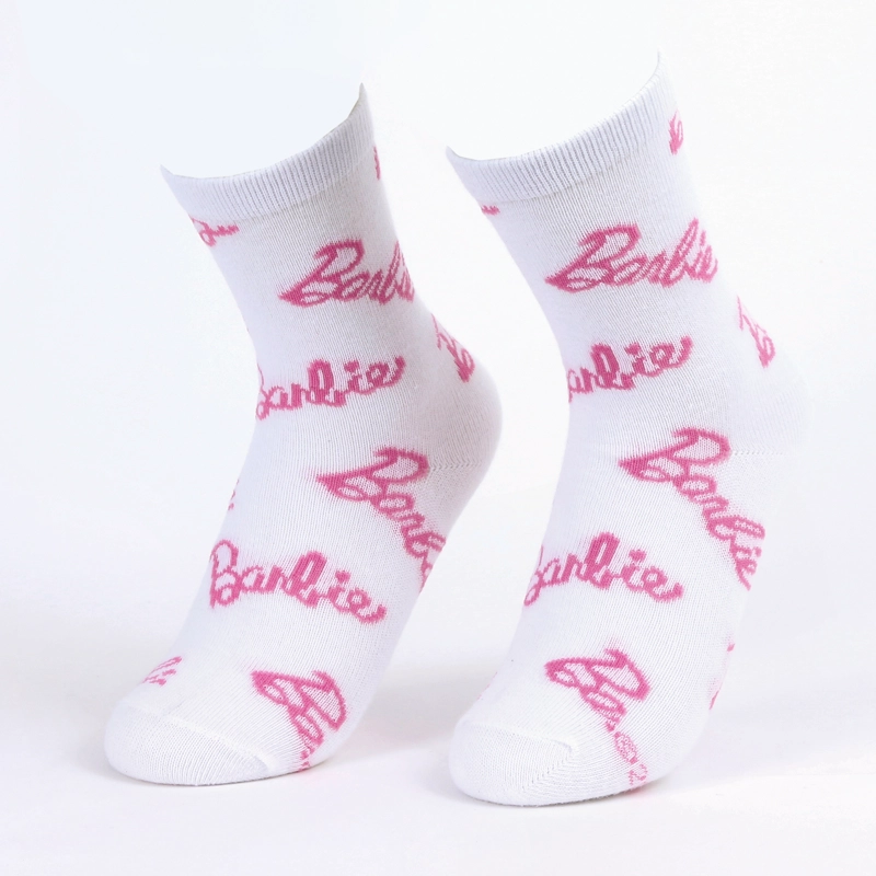 CALCETIN 2P NIÑA BARBIE LOGO ROSADO - 4