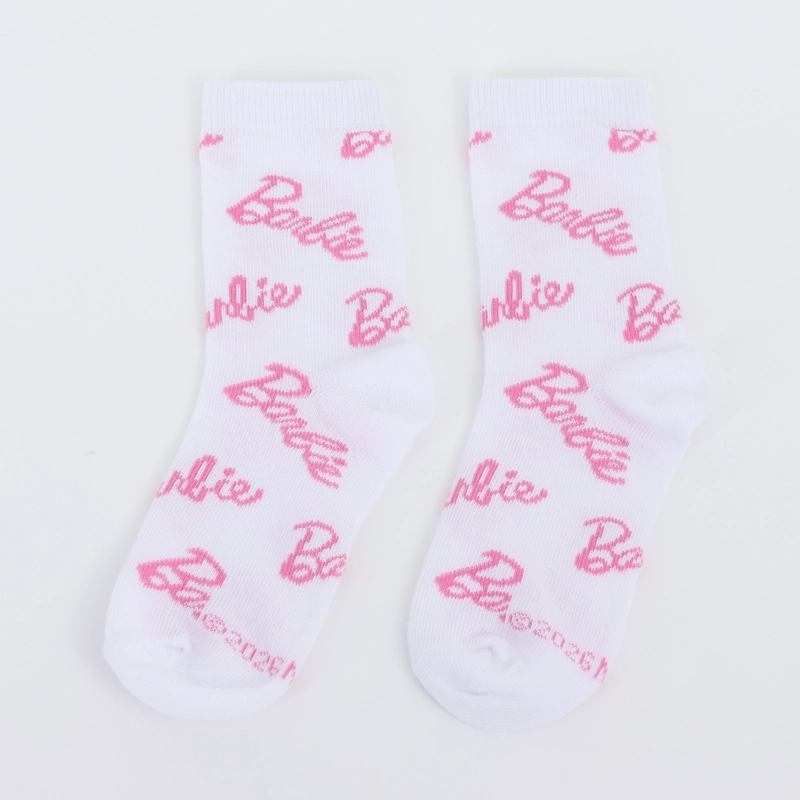 CALCETIN 2P NIÑA BARBIE LOGO ROSADO - 5