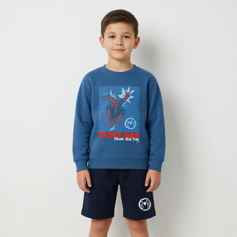 CONJUNTO NIÑO SPIDERMAN MARVEL CORTO AZUL - 1