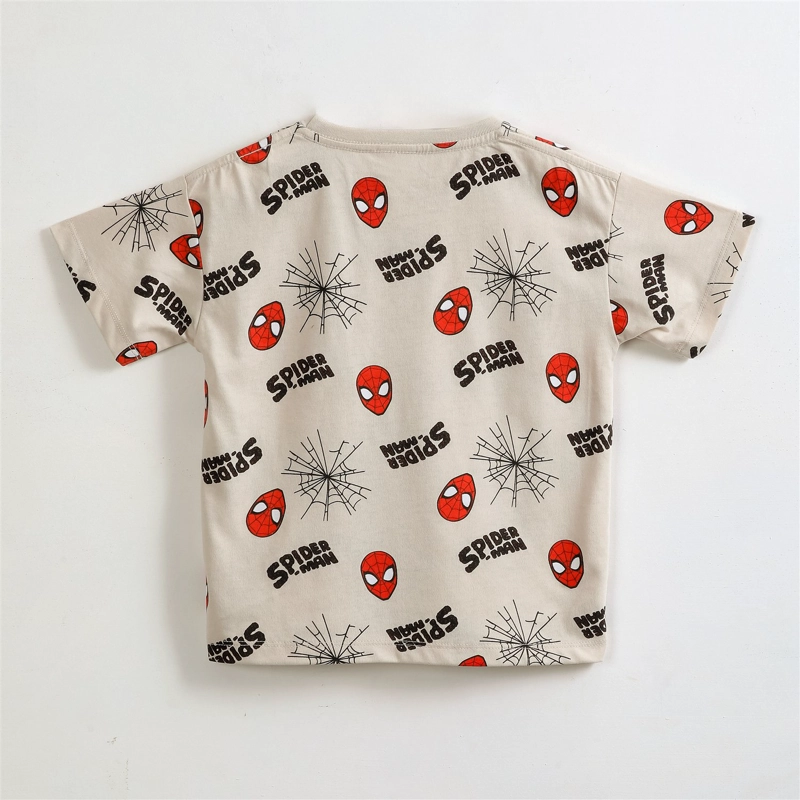 POLERA MANGA CORTA NIÑO SPIDERMAN MARVEL FULL PRINT BEIGE - 2