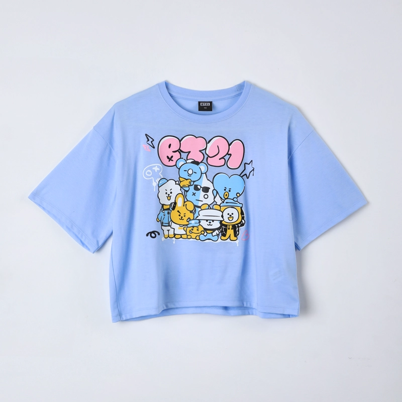 POLERA MANGA CORTA TEEN BT21 CELESTE - 2