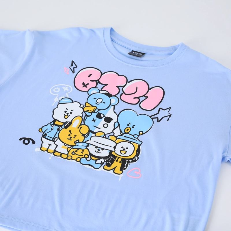 POLERA MANGA CORTA TEEN BT21 CELESTE - 4