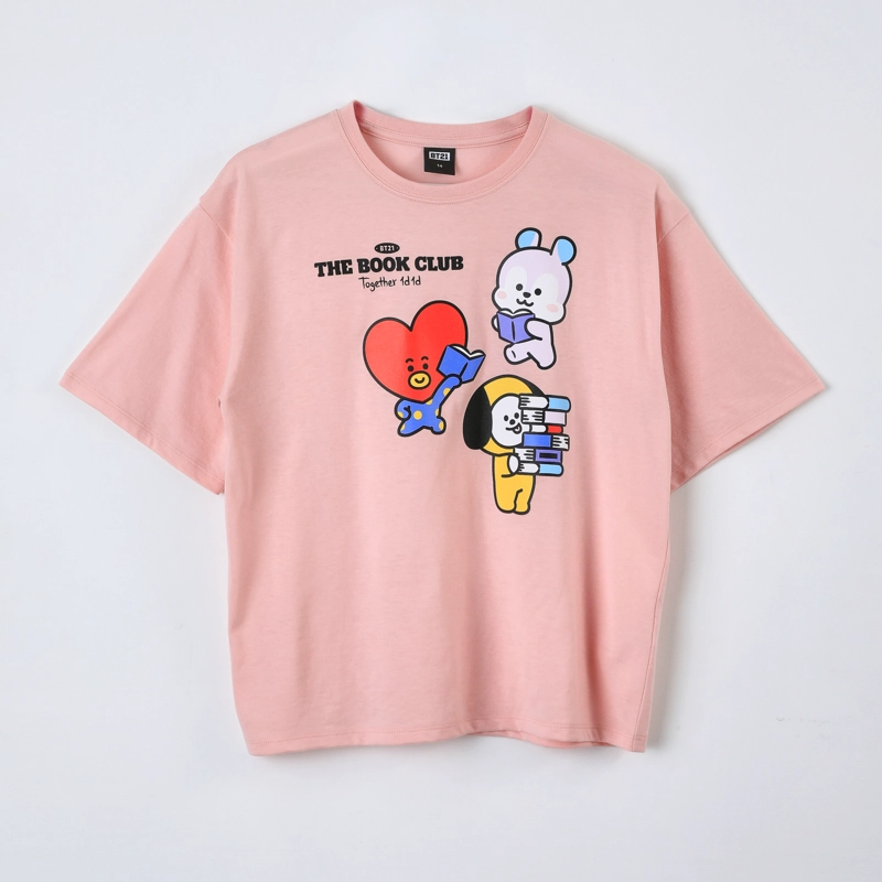 POLERA MANGA CORTA TEEN BT21 ROSADO - 2