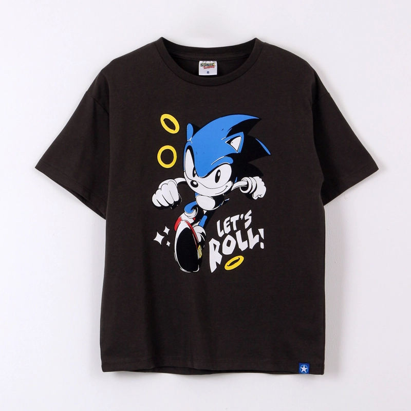 POLERA MANGA CORTA NIÑO SONIC GRIS OSCURO - 1