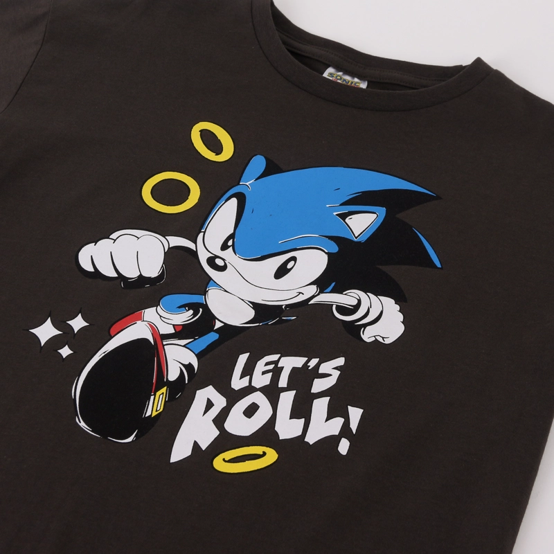 POLERA MANGA CORTA NIÑO SONIC GRIS OSCURO - 3