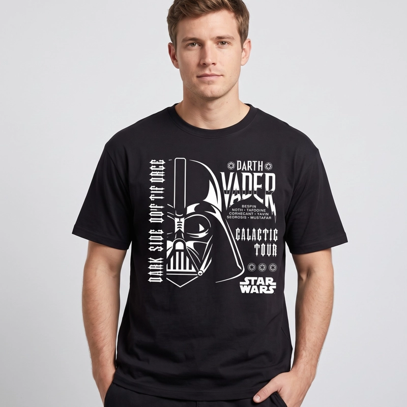 POLERA MANGA CORTA HOMBRE STAR WARS DARTH VADER NEGRO - 1