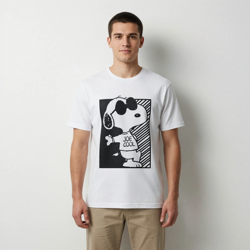 POLERA MANGA CORTA HOMBRE SNOOPY JOE COOL BLANCO - 1