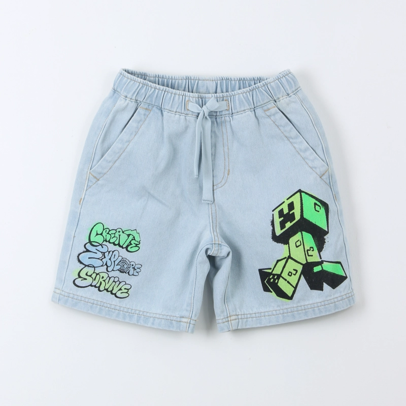 SHORT MEZCLILLA NIÑO MINECRAFT CELESTE - 1