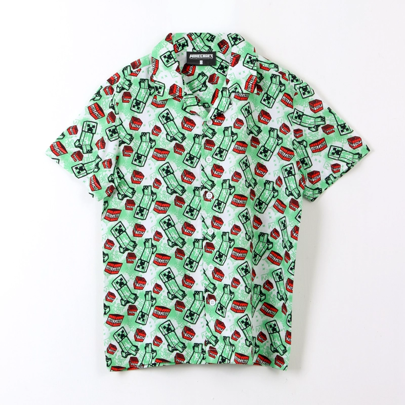 CAMISA MANGA CORTA NIÑO MINECRAFT VERDE - 1