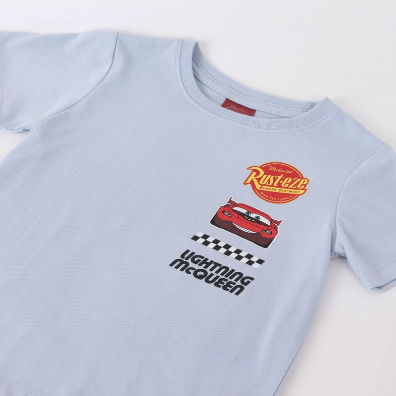 POLERA MANGA CORTA NIÑO MCQUEEN CARS CELESTE - 3