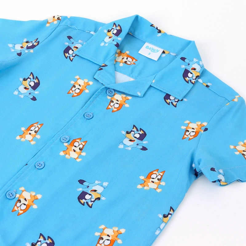 CAMISA MANGA CORTA NIÑO BLUEY CELESTE - 3