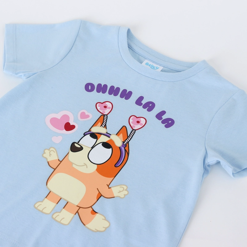 POLERA MANGA CORTA NIÑA BLUEY CELESTE - 3