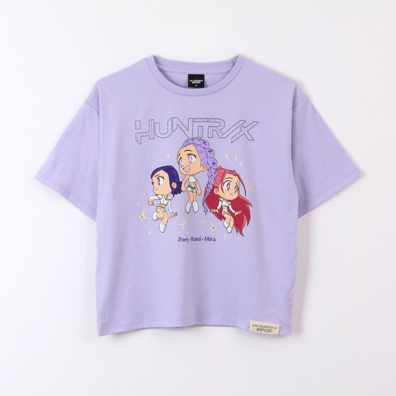 POLERA MANGA CORTA NIÑA KPOP DEMON HUNTERS LILA - 1