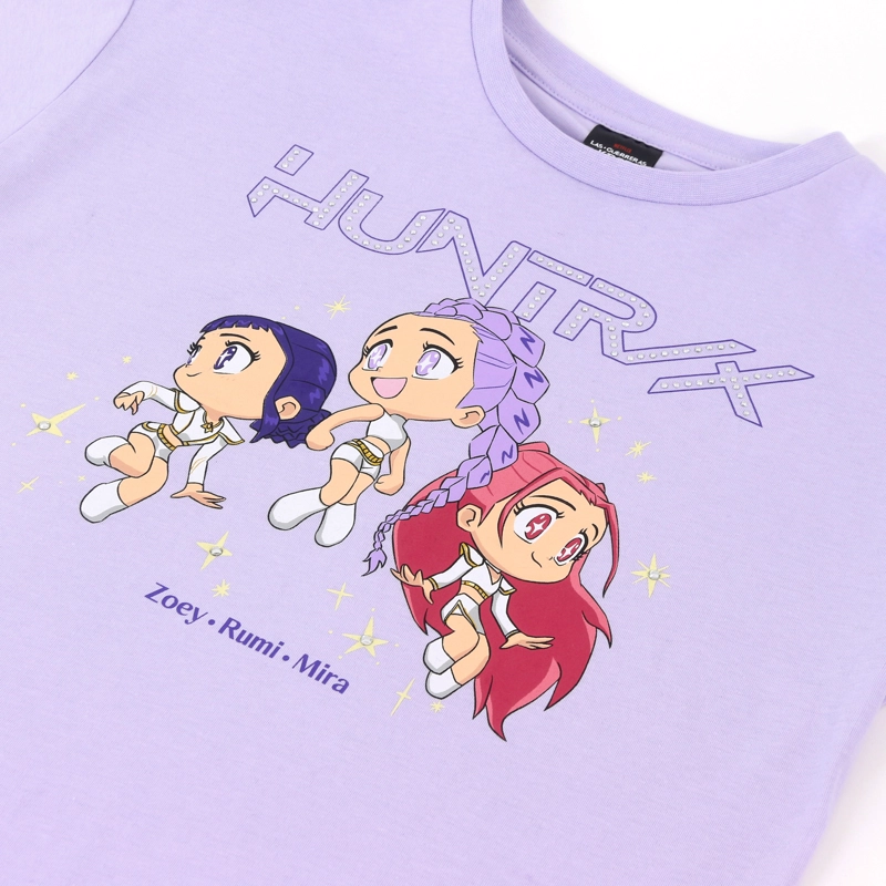 POLERA MANGA CORTA NIÑA KPOP DEMON HUNTERS LILA - 3
