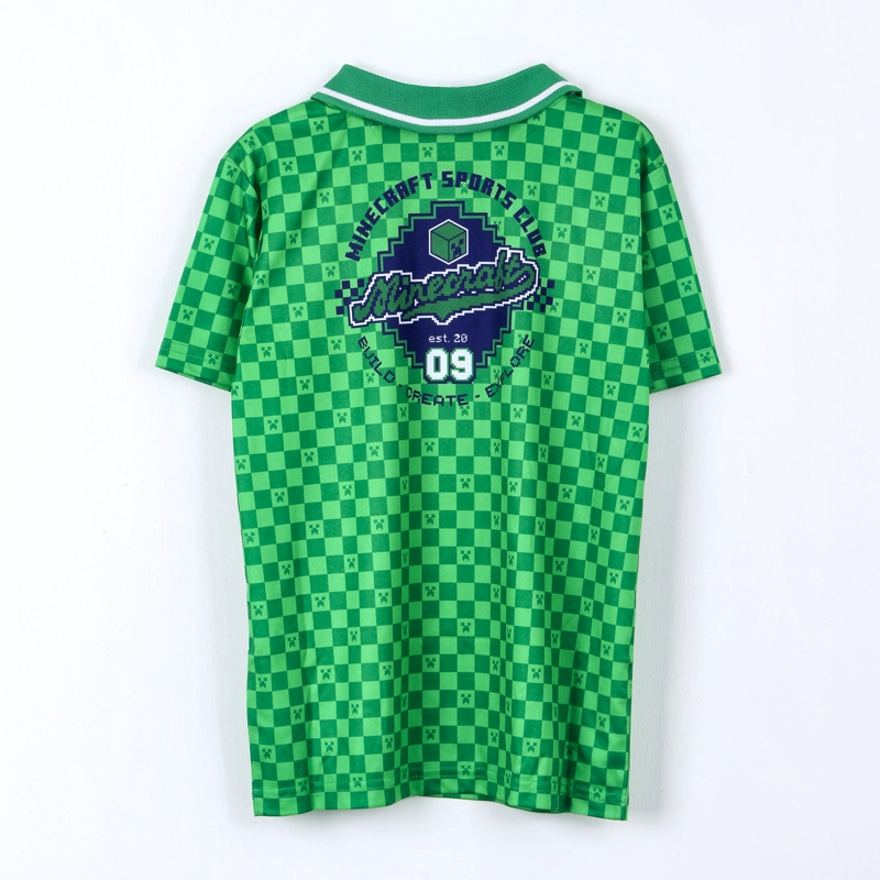 POLERA MANGA CORTA NIÑO MINECRAFT FUTBOL VERDE - 3