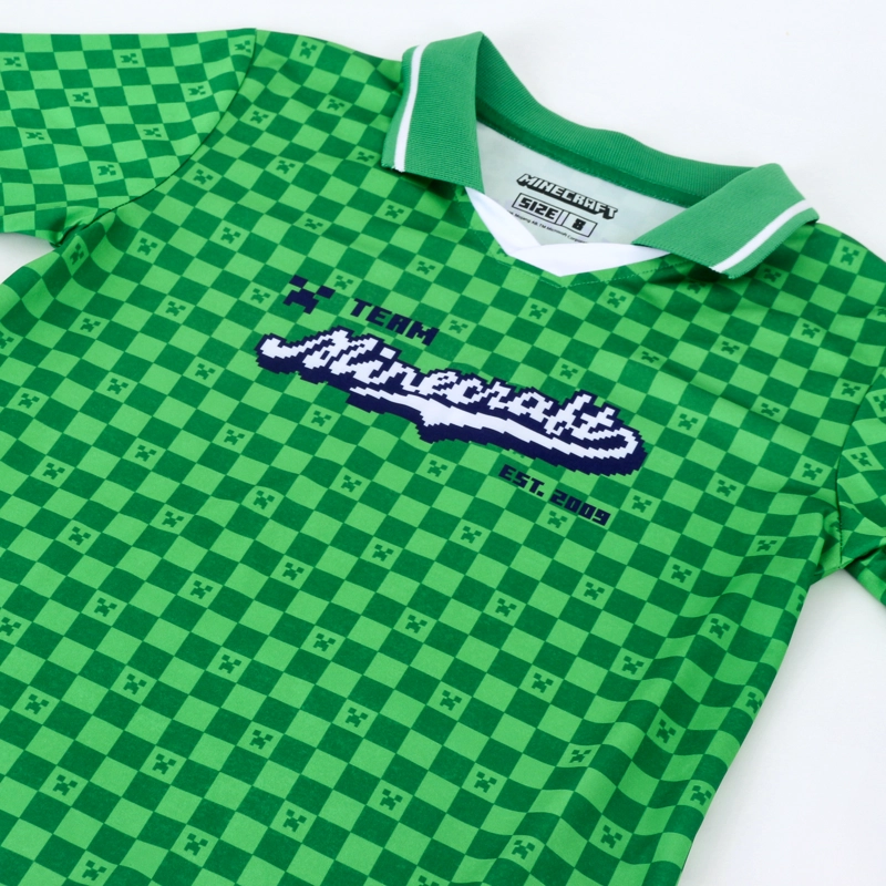 POLERA MANGA CORTA NIÑO MINECRAFT FUTBOL VERDE - 4