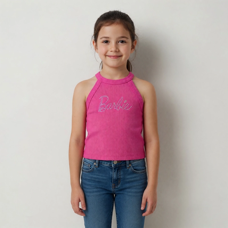 POLERA SIN MANGAS NINA BARBIE ROSADO 8