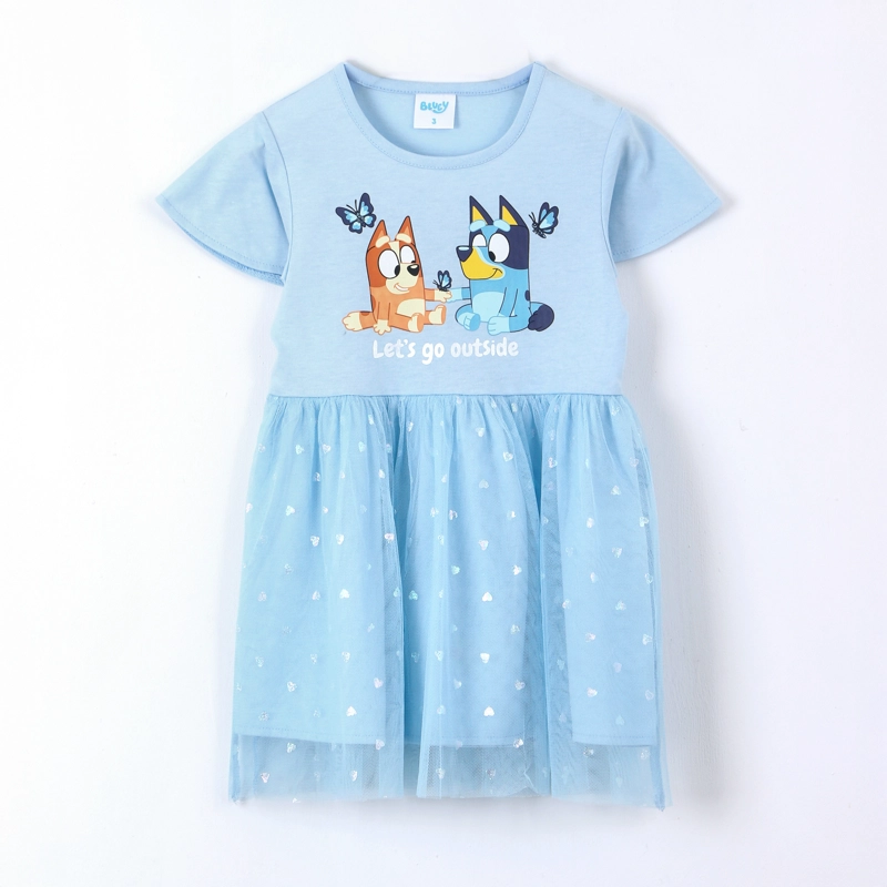 VESTIDO NIÑA BINGO & BLUEY CELESTE - 1
