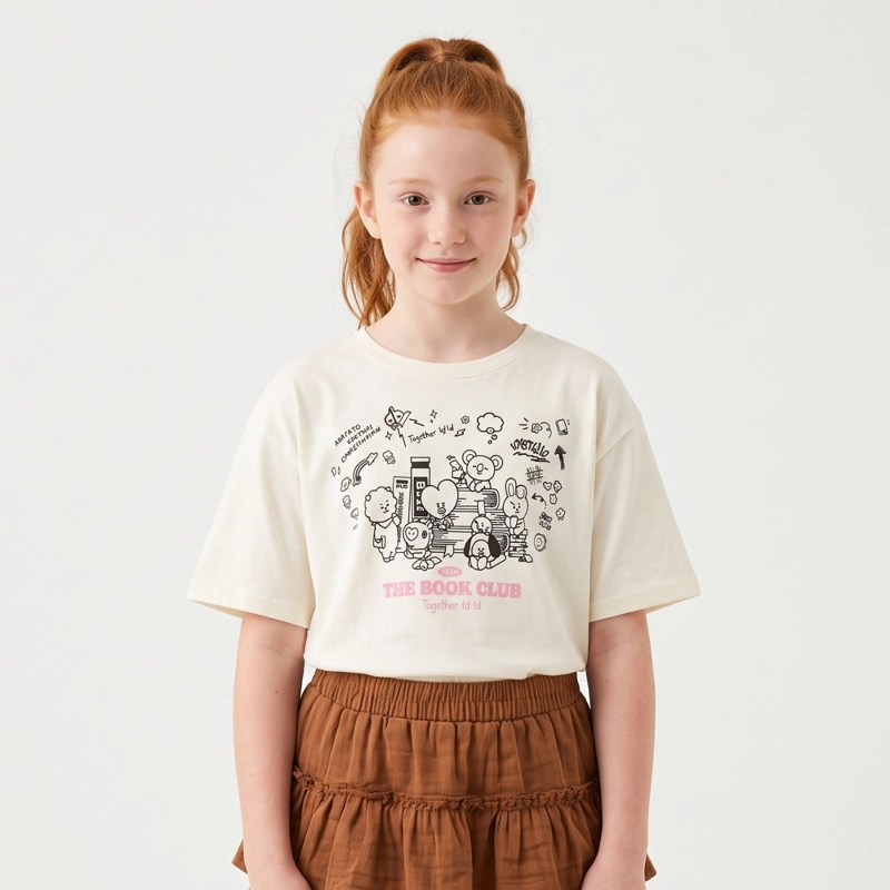 POLERA MANGA CORTA TEEN BT21 IVORY - 1