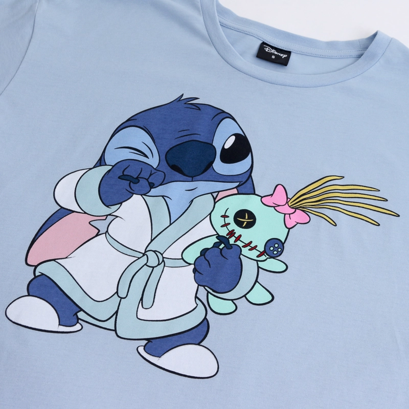 PIJAMA CORTO MUJER LILO & STITCH DISNEY PELUCHE CELESTE - 4
