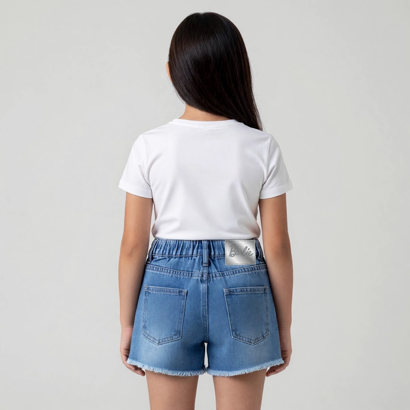 SHORT NIÑA BARBIE DENIM - 2