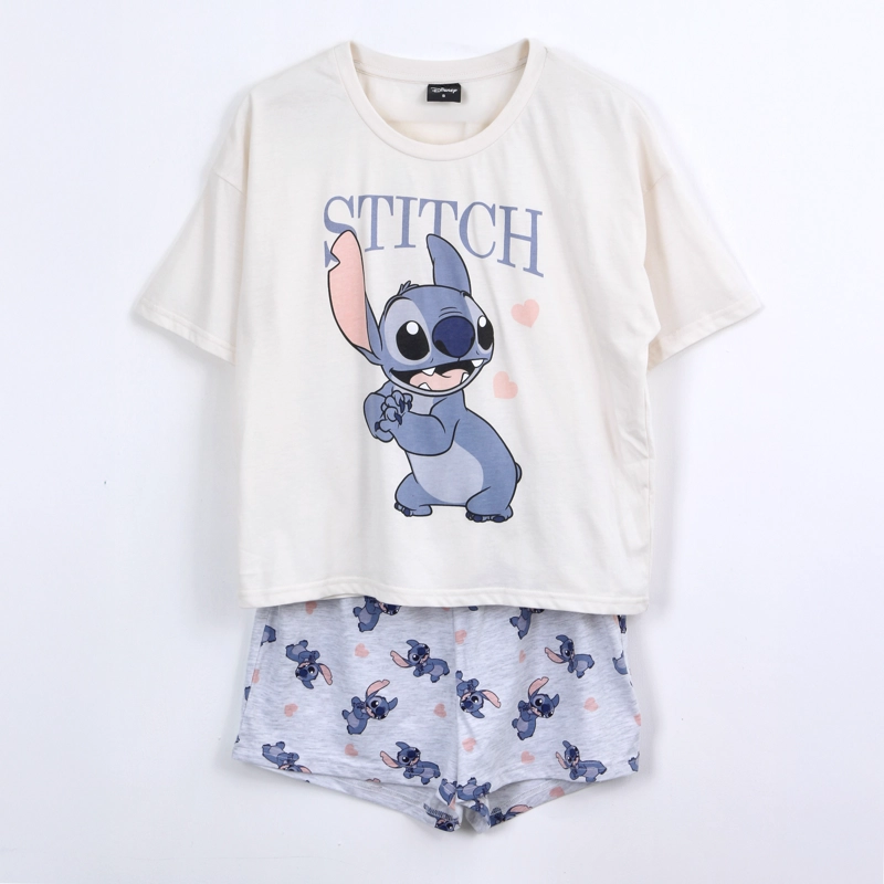 PIJAMA CORTO MUJER LILO & STITCH DISNEY CORAZONES BLANCO - 2