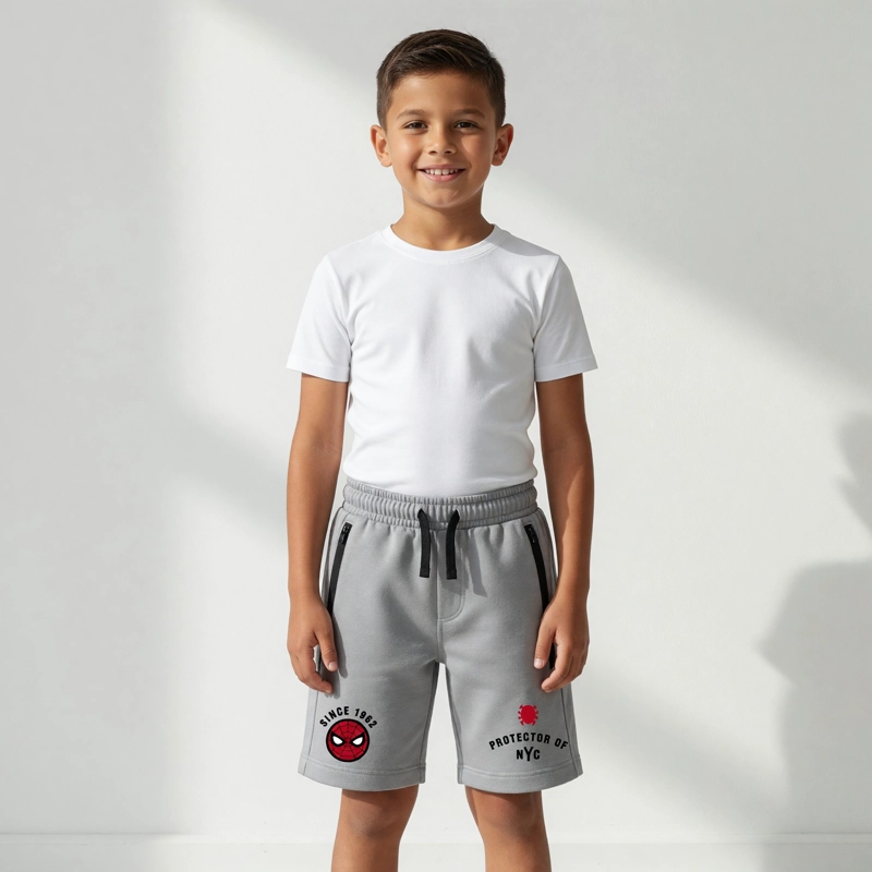 SHORT NIÑO SPIDERMAN MARVEL GRIS MEL - 1