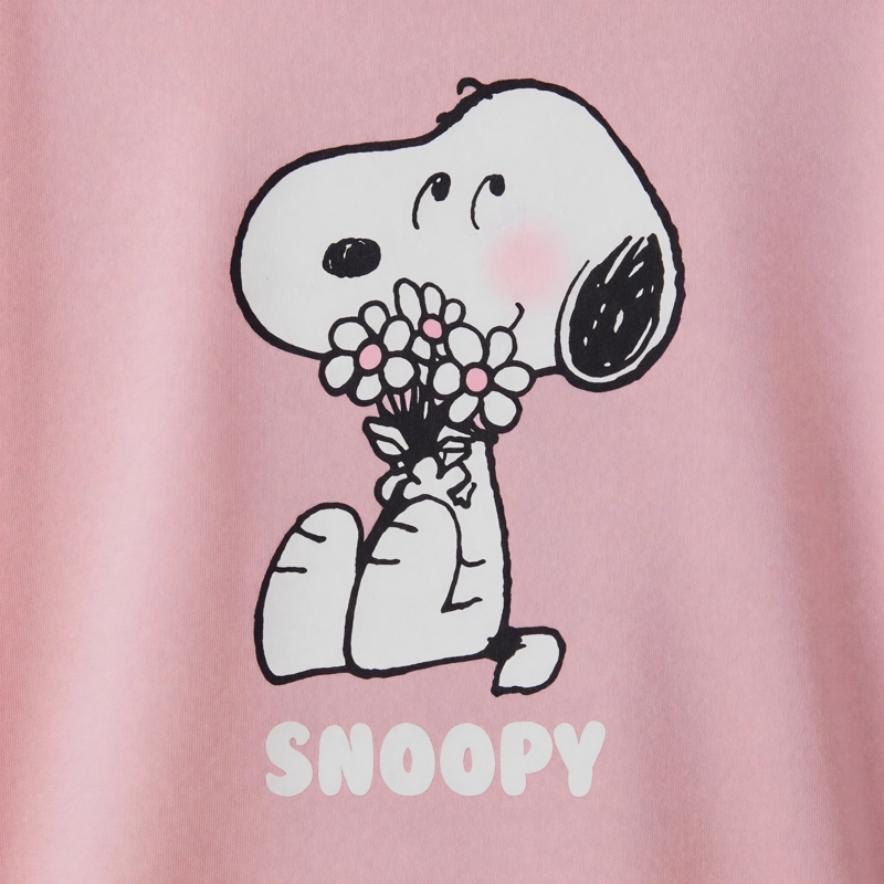PIJAMA CORTO MUJER SNOOPY FLORES ROSADO - 5