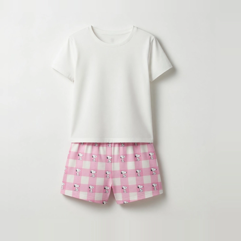 PIJAMA CORTO MUJER SNOOPY AMIGOS BLANCO - 4