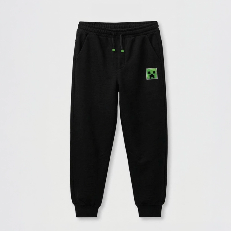 PANTALON DE BUZO NIÑO MINECRAFT PERSONAJE BOLSILLO NEGRO - 2