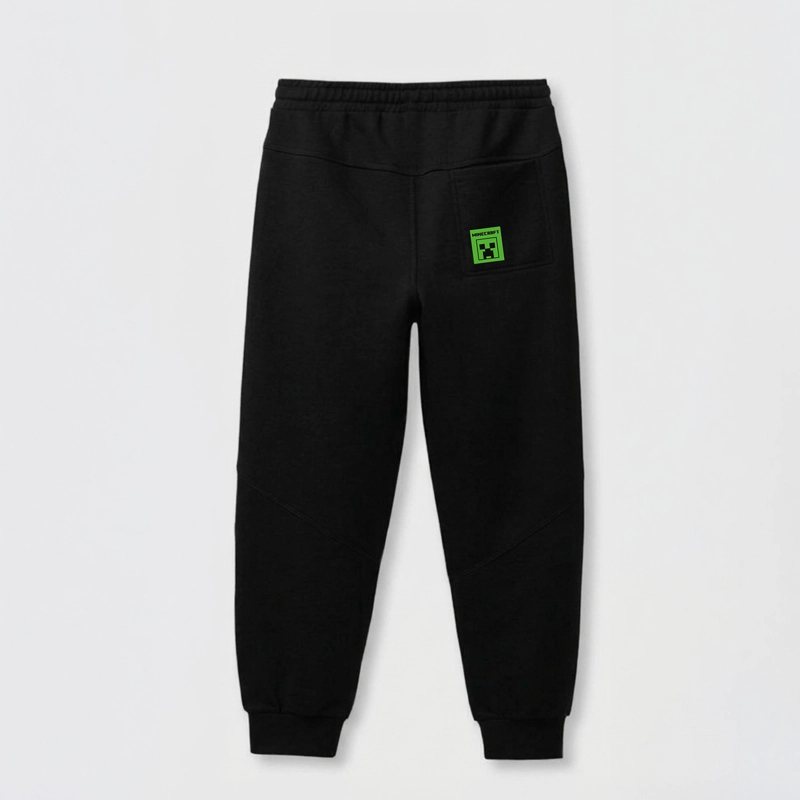 PANTALON DE BUZO NIÑO MINECRAFT PERSONAJE BOLSILLO NEGRO - 3