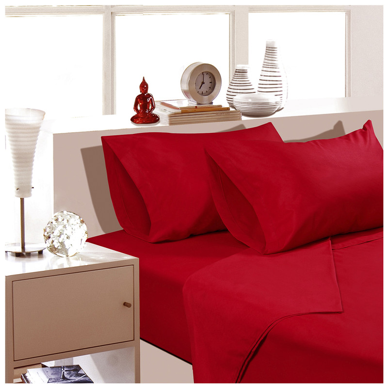 SÁBANAS ARTHOME UNICOLOR 1 PLAZA 144 HILOS ROJO - 2