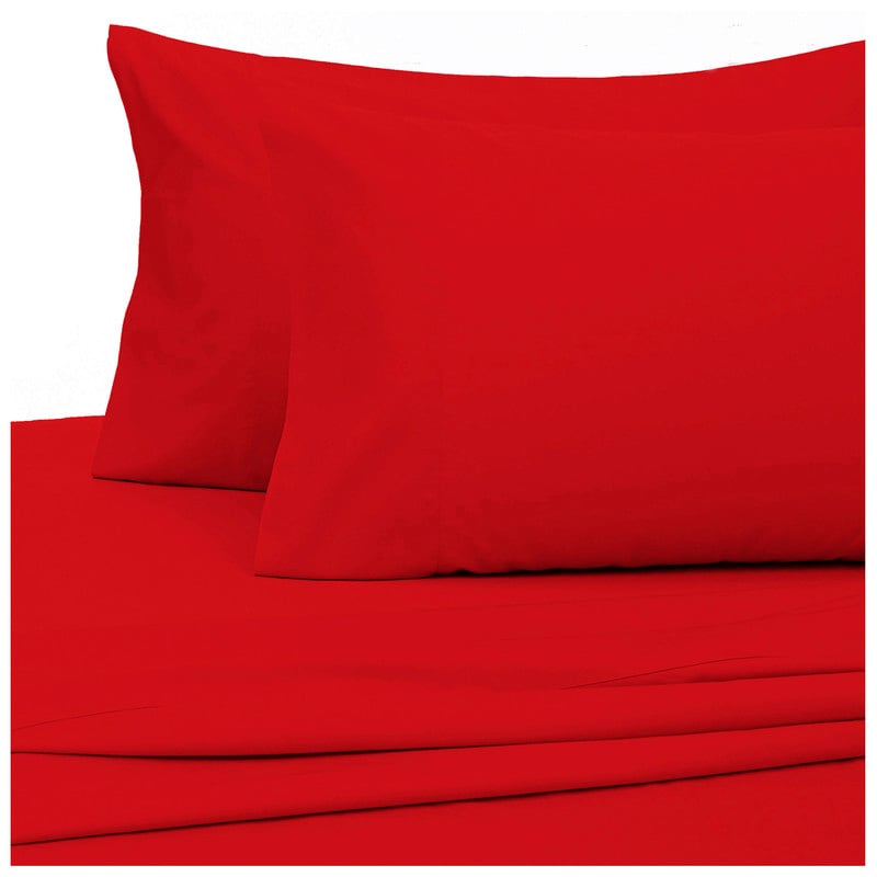 SÁBANAS ARTHOME UNICOLOR 1.5 PLAZAS 144 HILOS ROJO - 1