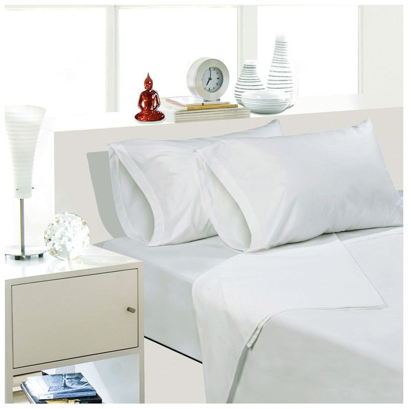 SÁBANAS ARTHOME UNICOLOR 2 PLAZAS 144 HILOS BLANCO - 2
