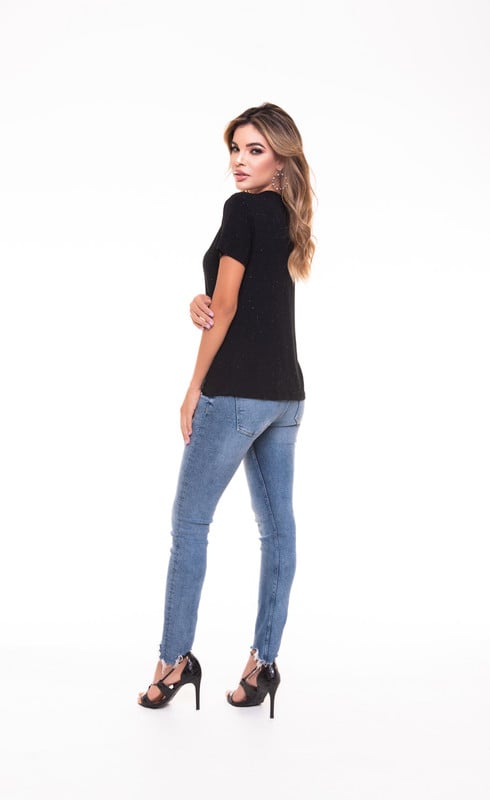 POLERA CHOKER BORDADA SKULL BLACK RC-2 - 4