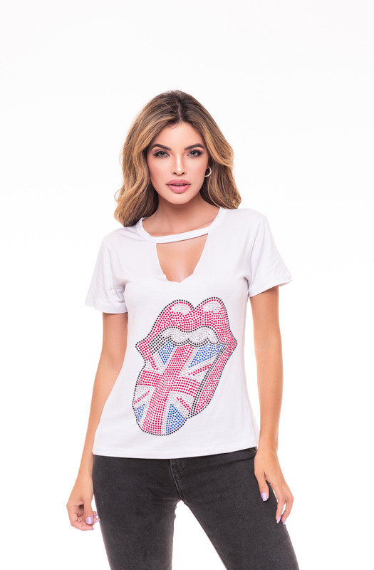 POLERA CHOKER PEDRERIA ROLLING ENGLAND WHITE RC4 - 3