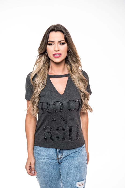 POLERA CHOKER PEDRERIA ROCK N ROLL GRAY RC-16 - 2
