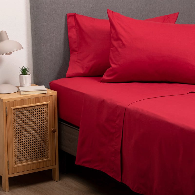 PACK 2 SABANAS ARTHOME ROJO + AZUL 144 HILOS - 4