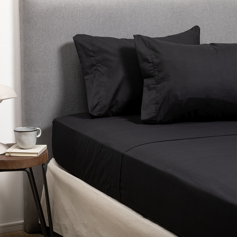 PACK 2 SABANAS ARTHOME NEGRO + BEIGE 144 HILOS - 4