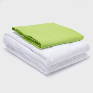 COMBO SABANA VERDE 144 HILOS + CUBRECOLCHON 2 PLAZAS - 1