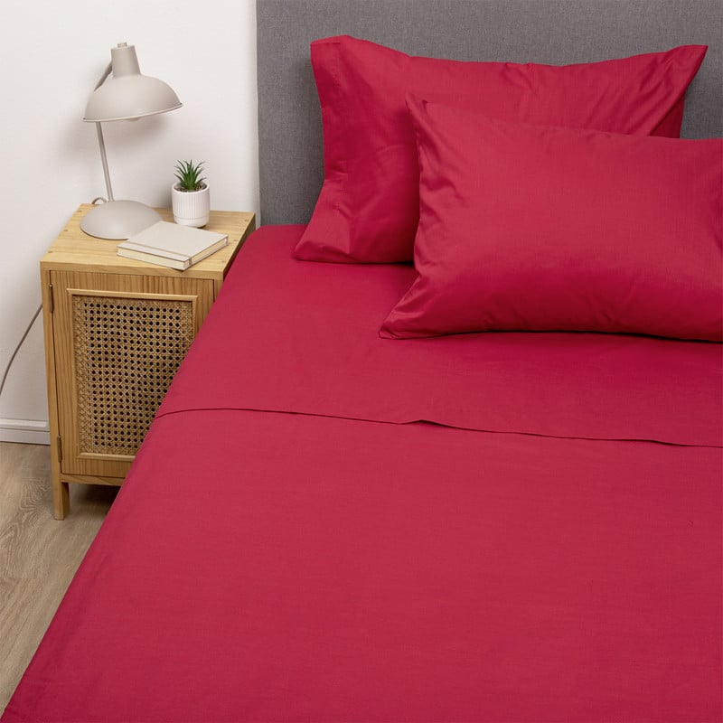 COMBO SABANA ROJA 144 HILOS + CUBRECOLCHON KING - 4
