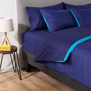 COMBO 10 PLUMON BICOLOR AZUL CELESTE 1.5 PLAZAS - 1